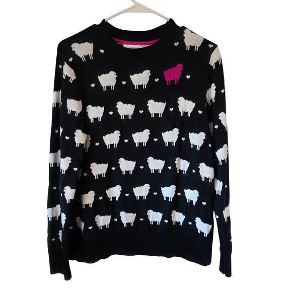 Charter Club Womens Black Sheep Sweater Size Large Princess Diana - Picture 2 of 4